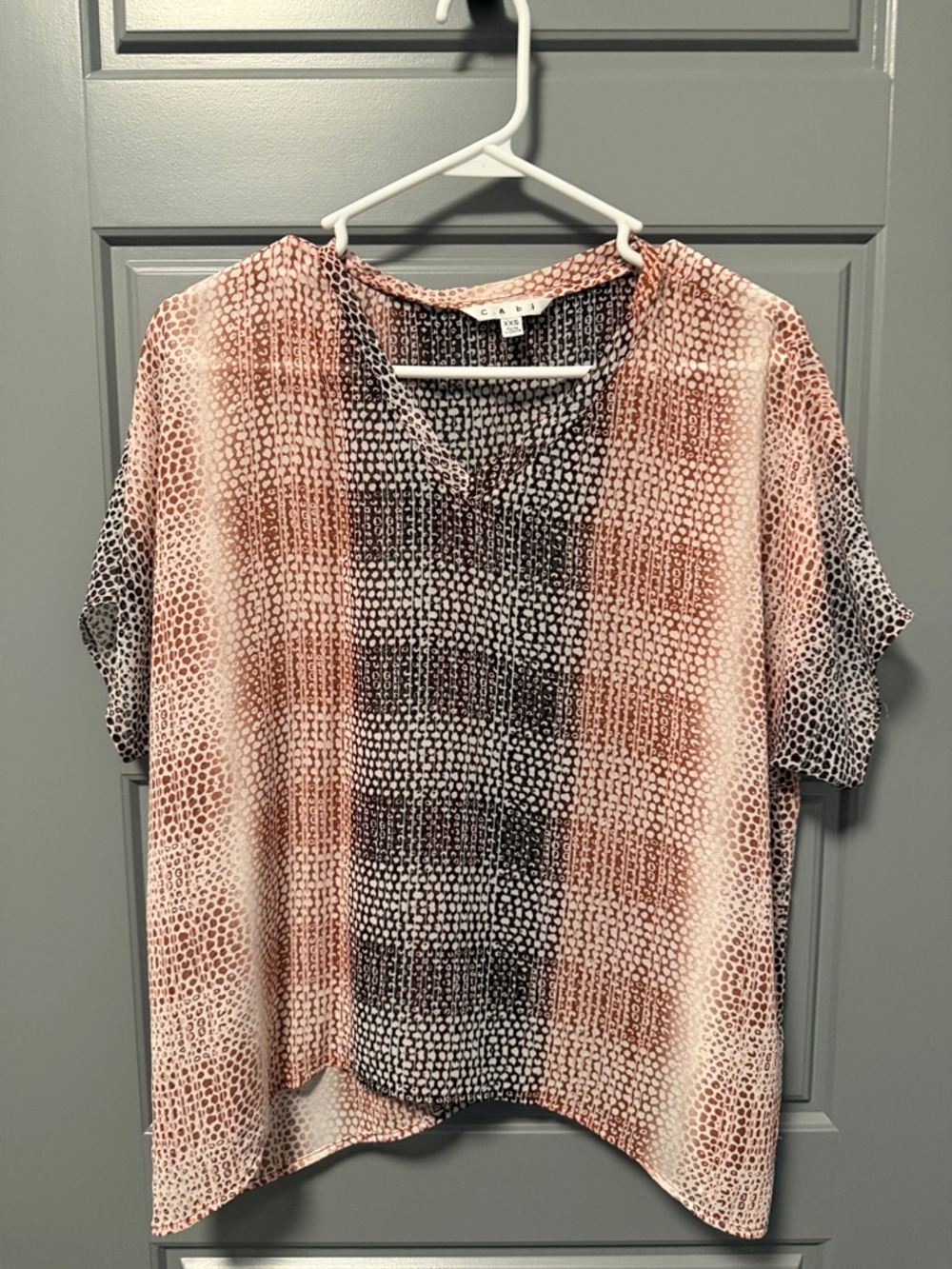 CAbi #240 Sheer “Cover Up Tee” Blouse